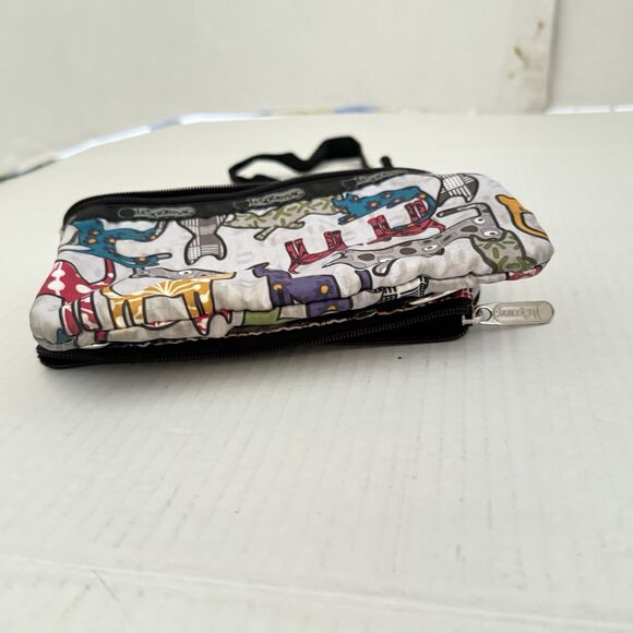 Le Sportsac Crossbody 3 Zipper Shoulder Bag CATS Adjustable Strap - Picture 9 of 12